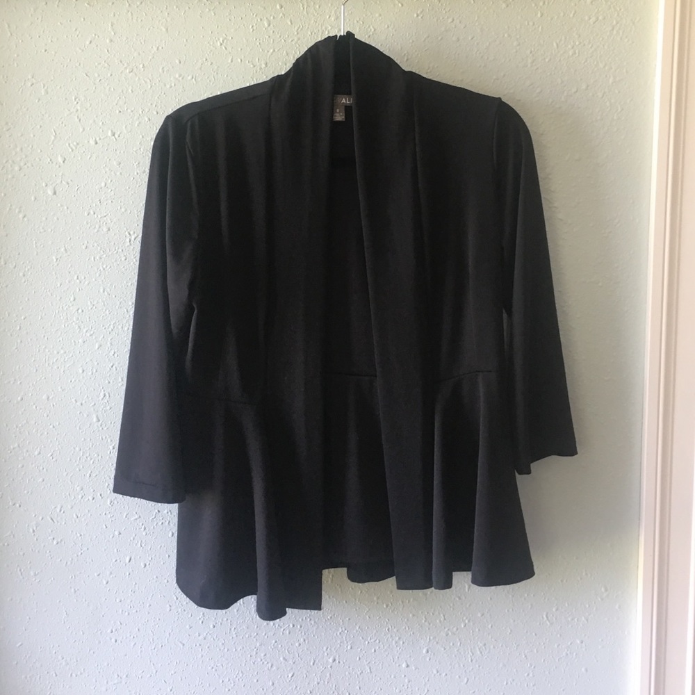 Roz & Ali Black 3/4 Sleeve Flared Cardigan